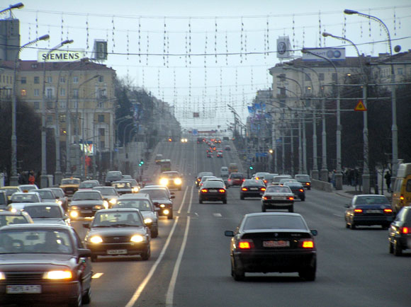 Trafik i Minsk. Januari 2006